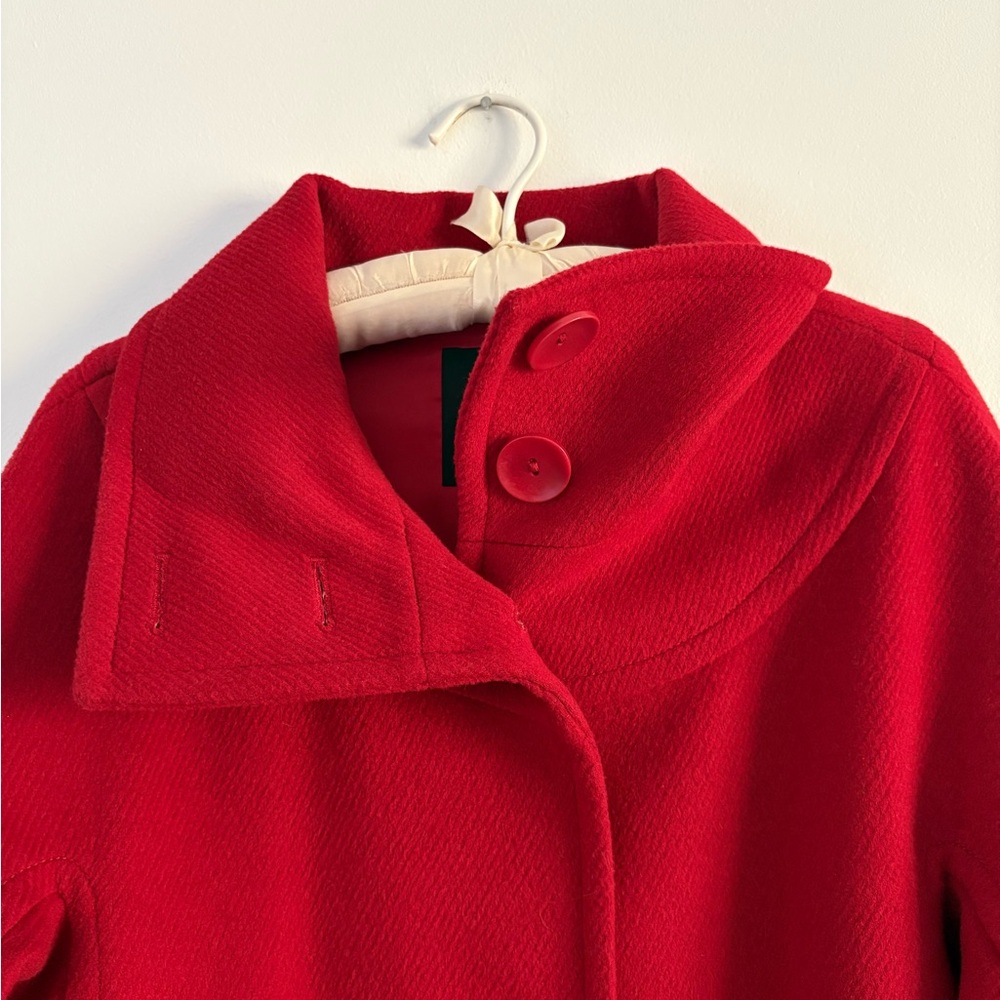 Talbots Red Wool Blend Button Front Coat - Picture 4 of 7